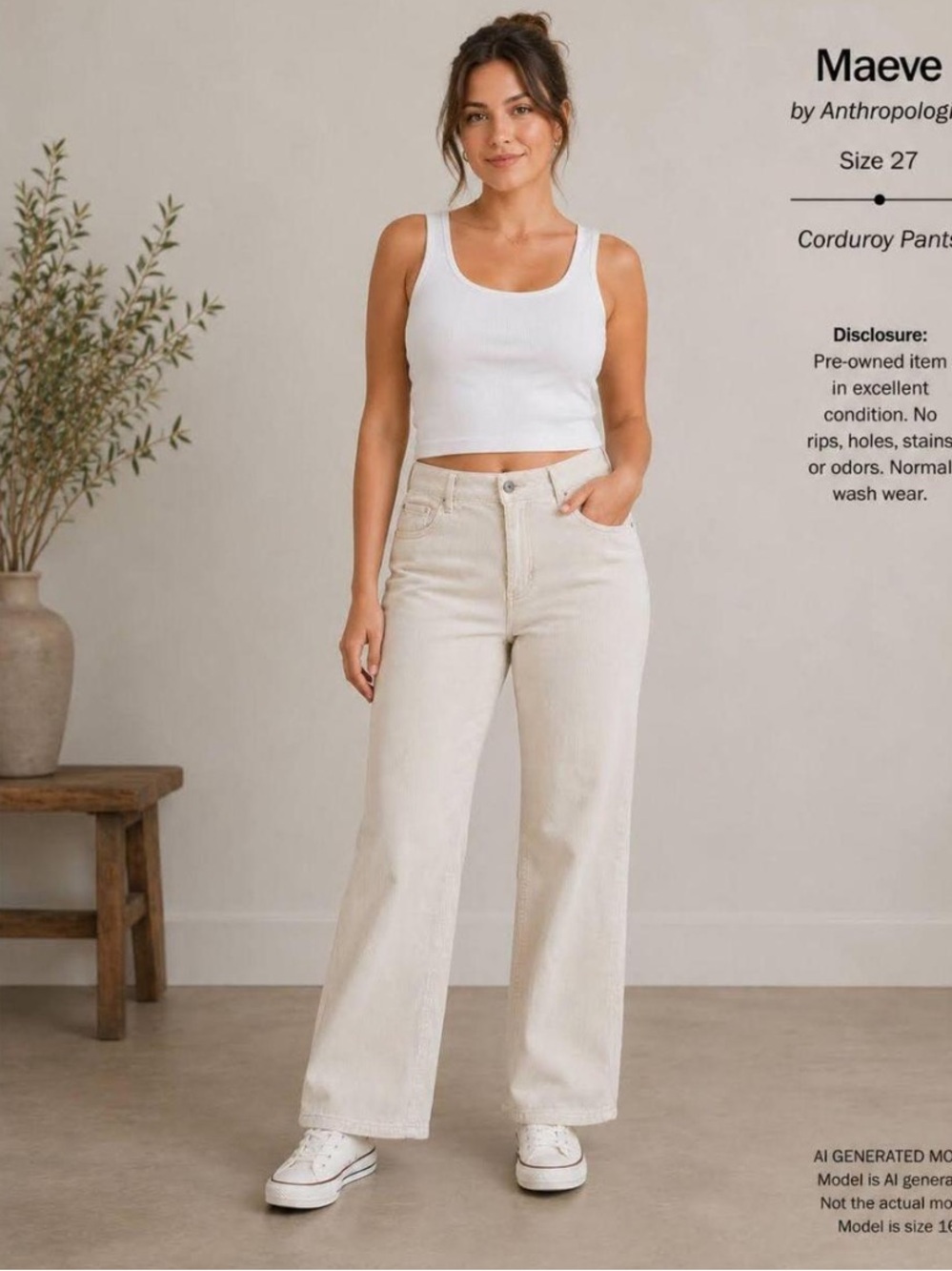 Maeve White High-Rise Wide-Leg Jeans - Picture 2 of 8